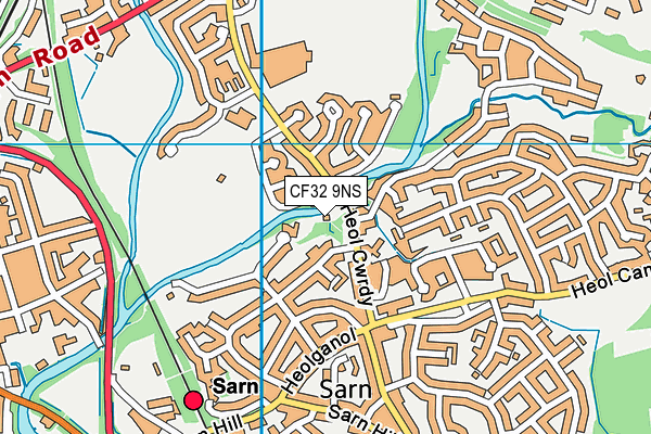 CF32 9NS map - OS VectorMap District (Ordnance Survey)