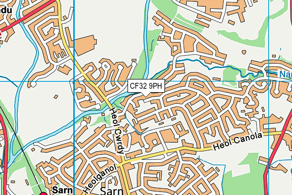 CF32 9PH map - OS VectorMap District (Ordnance Survey)
