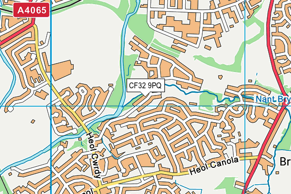 CF32 9PQ map - OS VectorMap District (Ordnance Survey)