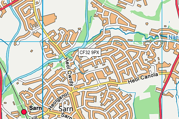 CF32 9PX map - OS VectorMap District (Ordnance Survey)