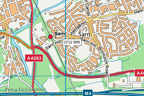 CF32 9RR map - OS VectorMap District (Ordnance Survey)