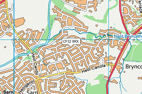 CF32 9RX map - OS VectorMap District (Ordnance Survey)