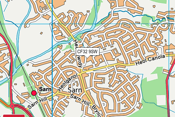 CF32 9SW map - OS VectorMap District (Ordnance Survey)