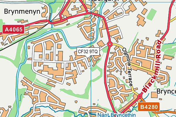 CF32 9TQ map - OS VectorMap District (Ordnance Survey)