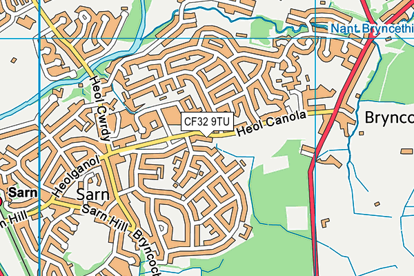 CF32 9TU map - OS VectorMap District (Ordnance Survey)