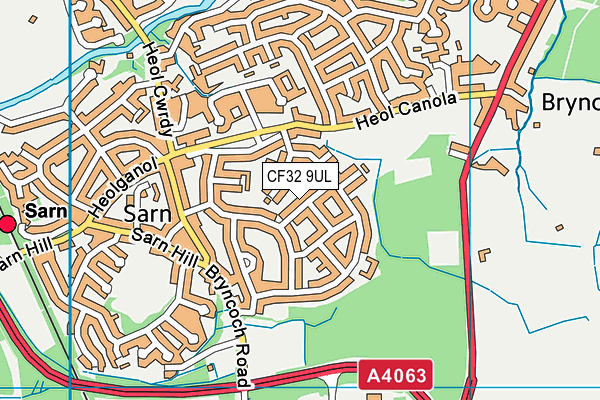 CF32 9UL map - OS VectorMap District (Ordnance Survey)