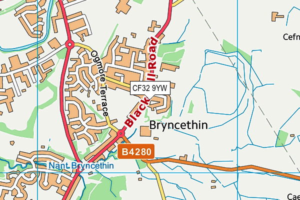 Map of JF HOLDINGS (BRIDGEND) LTD at district scale