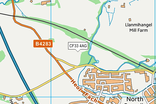 CF33 4AG map - OS VectorMap District (Ordnance Survey)