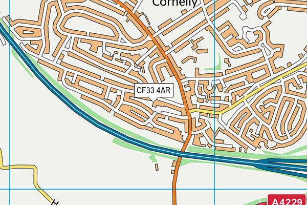 CF33 4AR map - OS VectorMap District (Ordnance Survey)