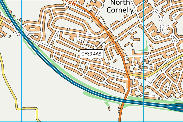 CF33 4AS map - OS VectorMap District (Ordnance Survey)