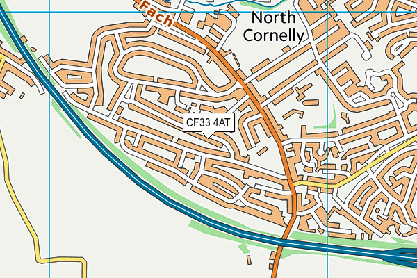 CF33 4AT map - OS VectorMap District (Ordnance Survey)