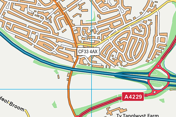 CF33 4AX map - OS VectorMap District (Ordnance Survey)