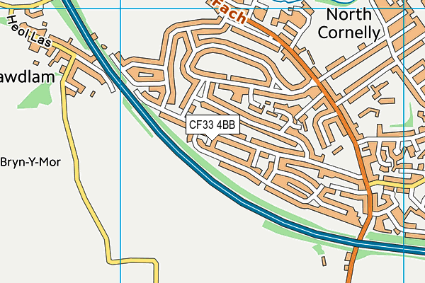 CF33 4BB map - OS VectorMap District (Ordnance Survey)