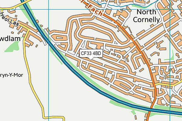 CF33 4BD map - OS VectorMap District (Ordnance Survey)