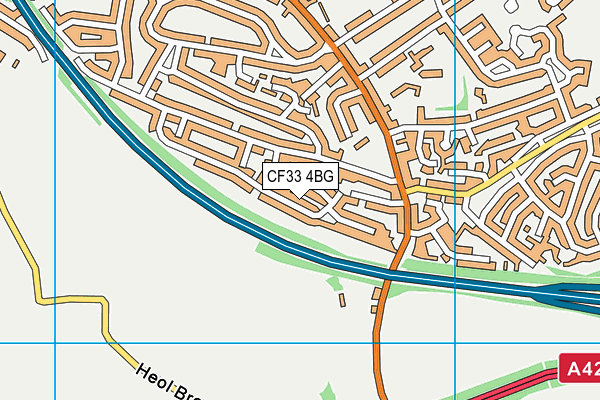 CF33 4BG map - OS VectorMap District (Ordnance Survey)