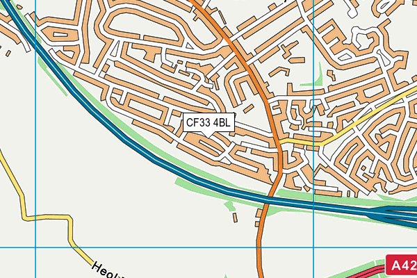 CF33 4BL map - OS VectorMap District (Ordnance Survey)