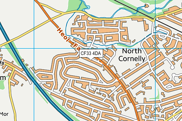 CF33 4DA map - OS VectorMap District (Ordnance Survey)