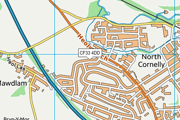 CF33 4DD map - OS VectorMap District (Ordnance Survey)