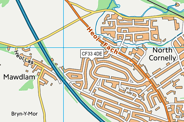 CF33 4DE map - OS VectorMap District (Ordnance Survey)