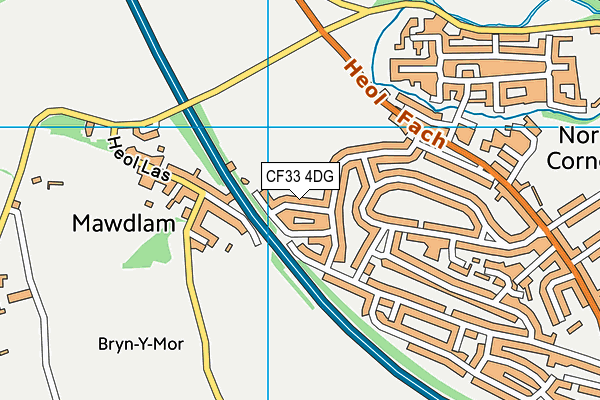 CF33 4DG map - OS VectorMap District (Ordnance Survey)