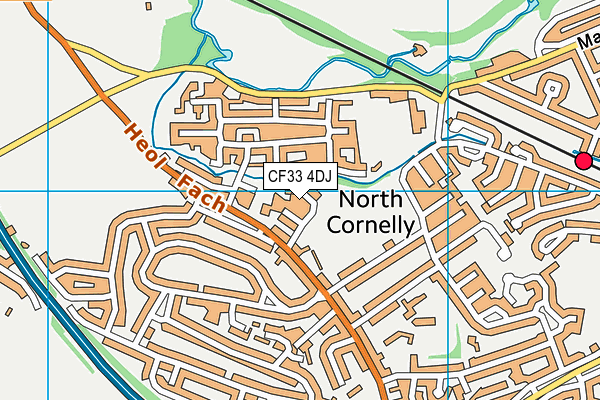 CF33 4DJ map - OS VectorMap District (Ordnance Survey)