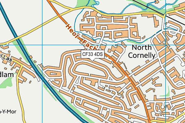 CF33 4DS map - OS VectorMap District (Ordnance Survey)