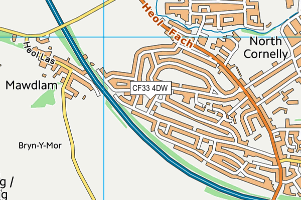 CF33 4DW map - OS VectorMap District (Ordnance Survey)