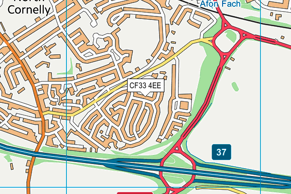 CF33 4EE map - OS VectorMap District (Ordnance Survey)