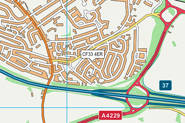CF33 4ER map - OS VectorMap District (Ordnance Survey)