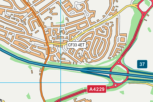 CF33 4ET map - OS VectorMap District (Ordnance Survey)