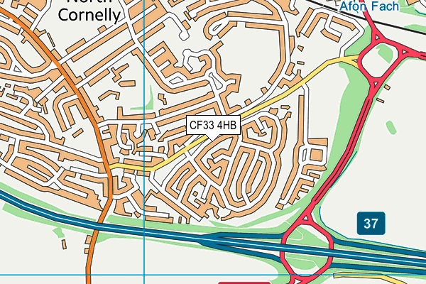 CF33 4HB map - OS VectorMap District (Ordnance Survey)