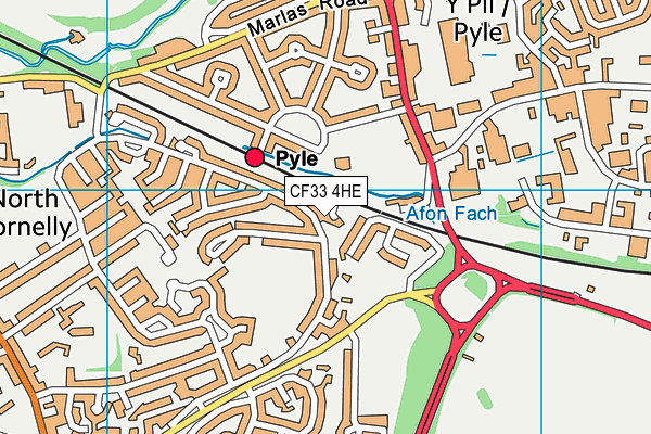 CF33 4HE map - OS VectorMap District (Ordnance Survey)