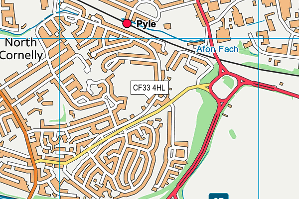 CF33 4HL map - OS VectorMap District (Ordnance Survey)