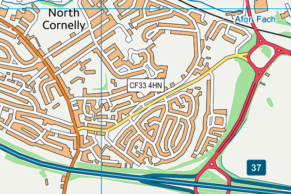 CF33 4HN map - OS VectorMap District (Ordnance Survey)