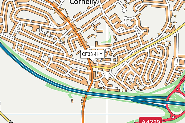 CF33 4HY map - OS VectorMap District (Ordnance Survey)