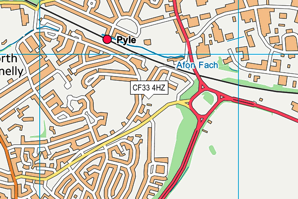 CF33 4HZ map - OS VectorMap District (Ordnance Survey)