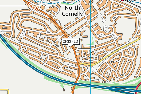 CF33 4LD map - OS VectorMap District (Ordnance Survey)