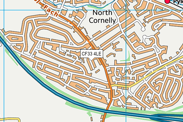 CF33 4LE map - OS VectorMap District (Ordnance Survey)