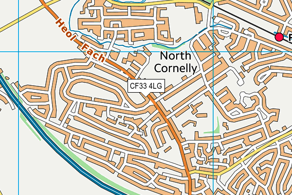 CF33 4LG map - OS VectorMap District (Ordnance Survey)