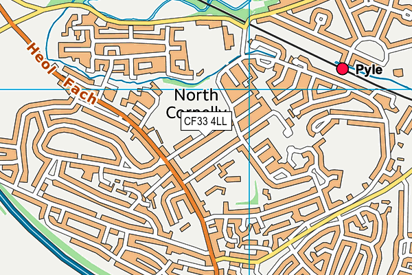 CF33 4LL map - OS VectorMap District (Ordnance Survey)