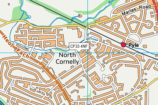 CF33 4NF map - OS VectorMap District (Ordnance Survey)