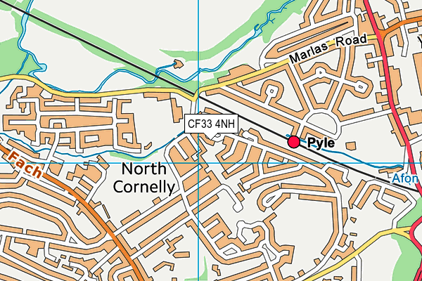 CF33 4NH map - OS VectorMap District (Ordnance Survey)