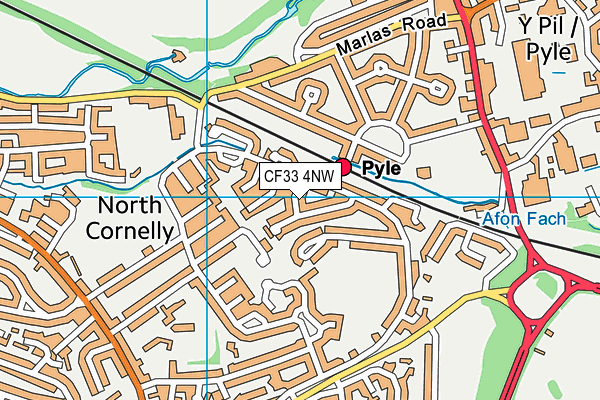 CF33 4NW map - OS VectorMap District (Ordnance Survey)