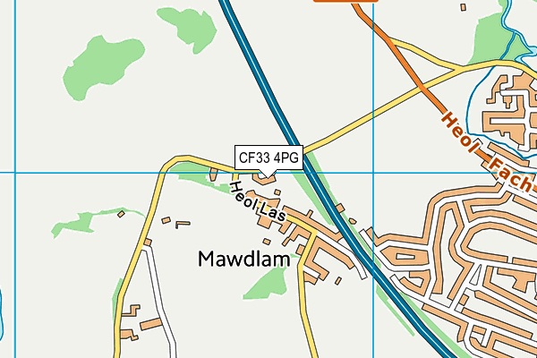 CF33 4PG map - OS VectorMap District (Ordnance Survey)