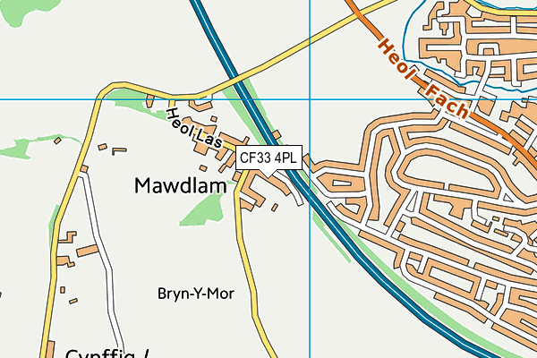 CF33 4PL map - OS VectorMap District (Ordnance Survey)