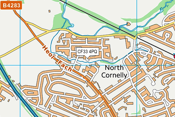 CF33 4PQ map - OS VectorMap District (Ordnance Survey)