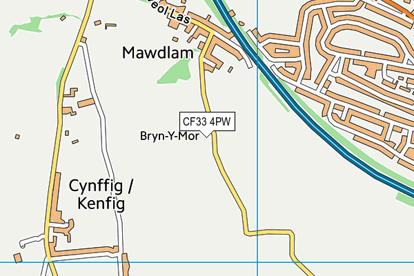 CF33 4PW map - OS VectorMap District (Ordnance Survey)