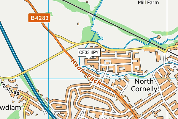 CF33 4PY map - OS VectorMap District (Ordnance Survey)