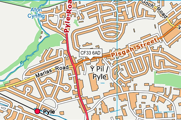 CF33 6AD map - OS VectorMap District (Ordnance Survey)