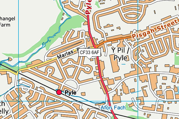 CF33 6AF map - OS VectorMap District (Ordnance Survey)